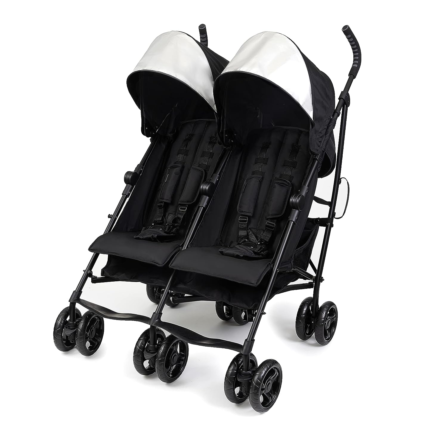 White and black double stroller by Summer Infant. Makes the perfect double stroller for disney